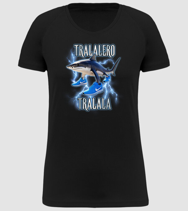 Tralalero Tralala model negru pe tricou