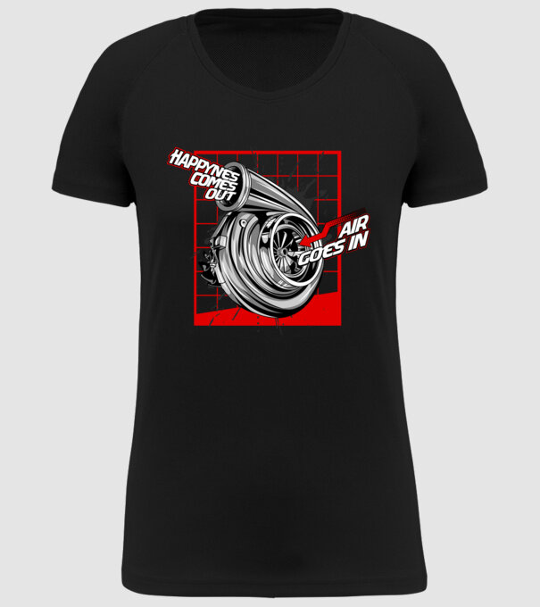 Turbo model negru pe tricou