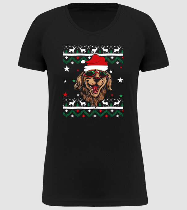 Ugly sweater dog model negru pe tricou