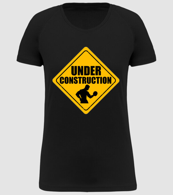 Under Construction model negru pe tricou
