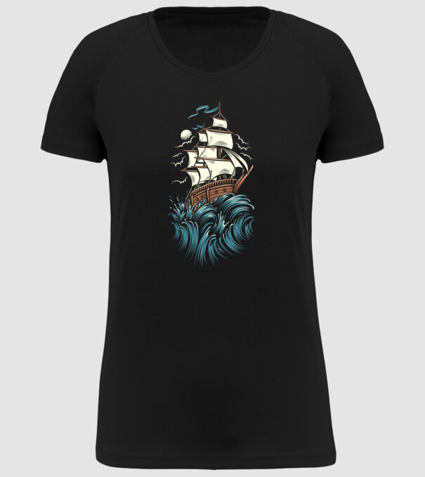 Vapoare model negru pe tricou