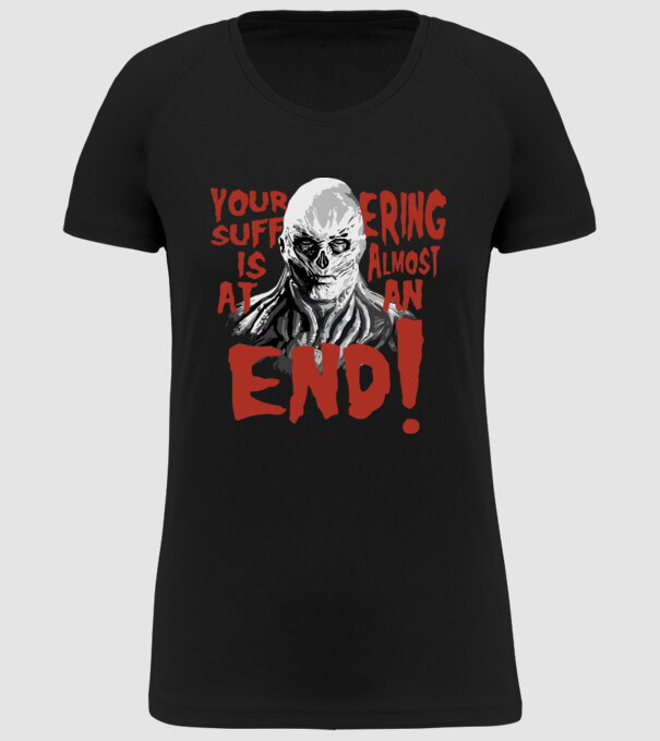 vecna your suffering is almost at an end model negru pe tricou