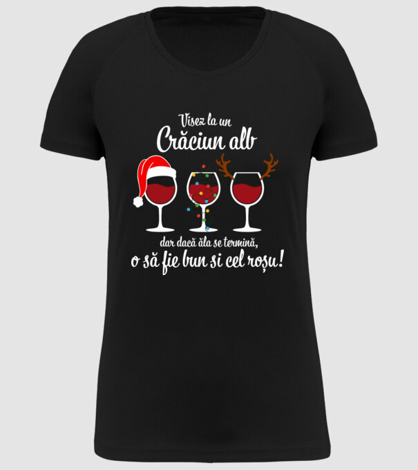 Visez la un Crăciun alb, dar dacă ăla se termină, o să fie bun si cel roșu model negru pe tricou