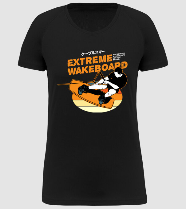 Wakeboard model negru pe tricou