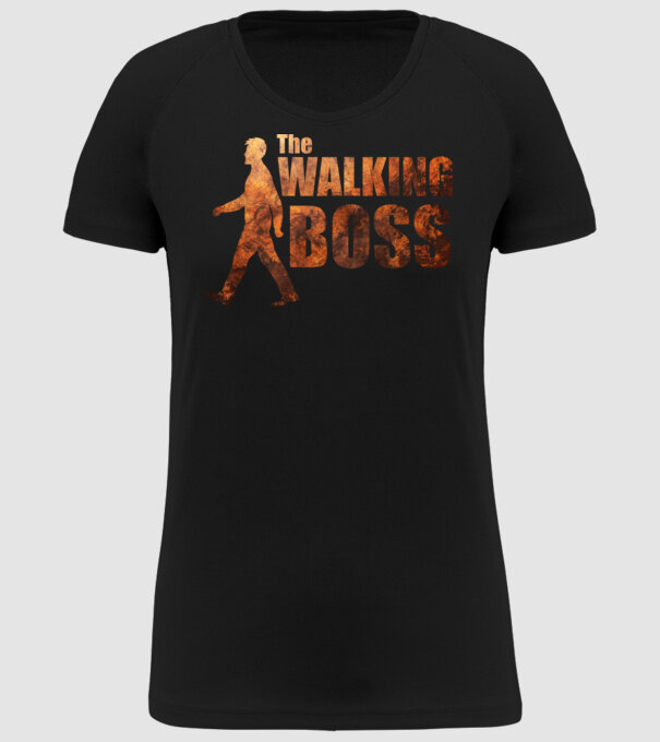 Walking boss model negru pe tricou