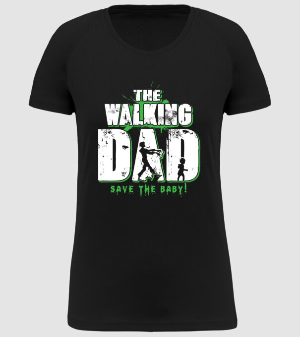 Walking dad green model negru pe tricou