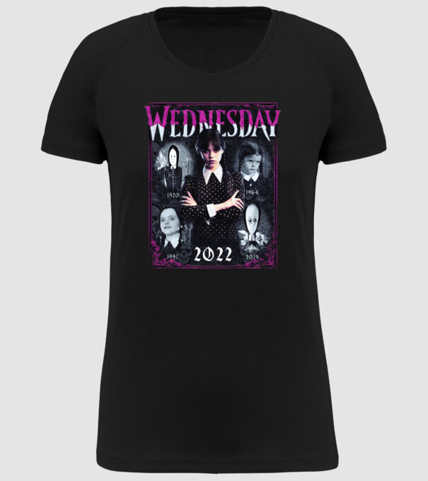 WEDNESDAY ADDAMS multi all time model negru pe tricou