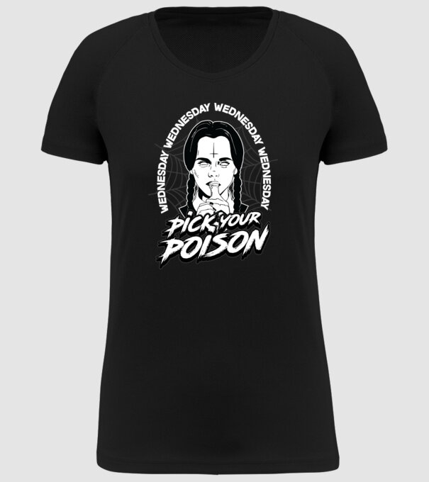 WEDNESDAY Pick your poison model negru pe tricou