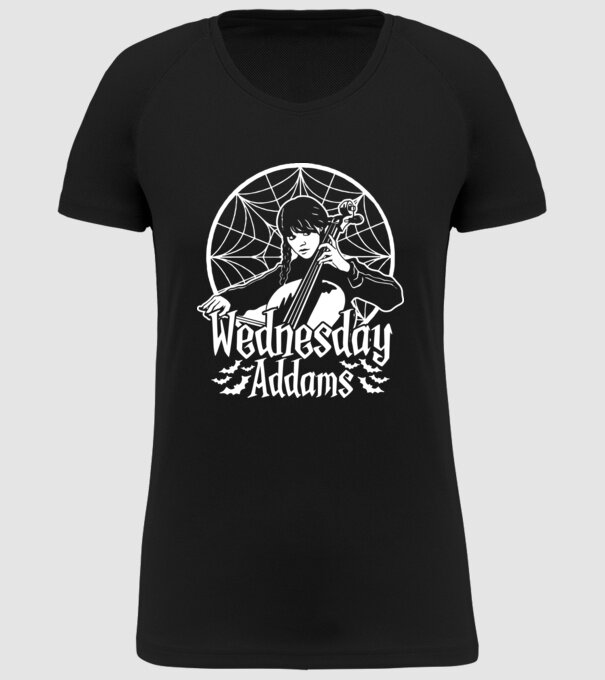 Wednesday Window model negru pe tricou
