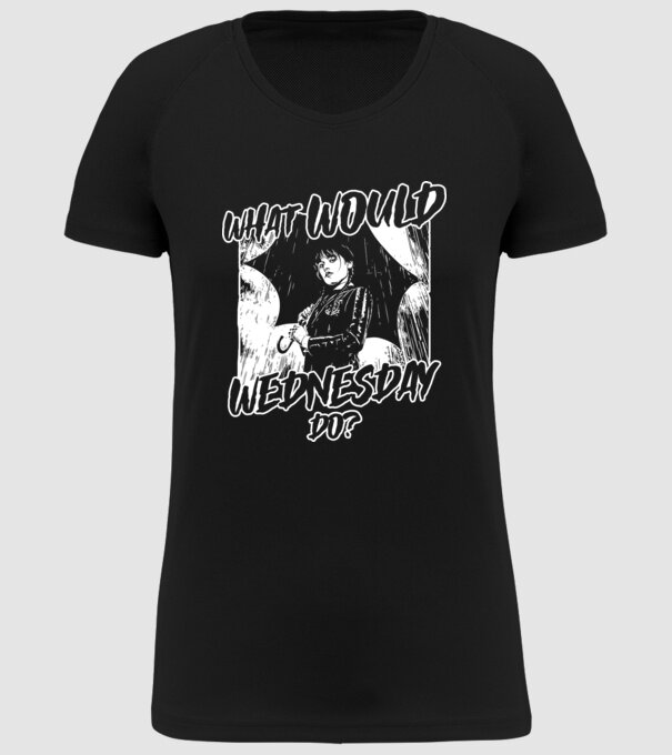 What would Wednesday do model negru pe tricou