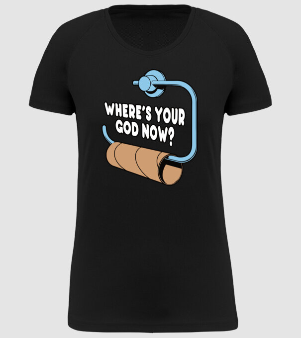 Where's your god now model negru pe tricou