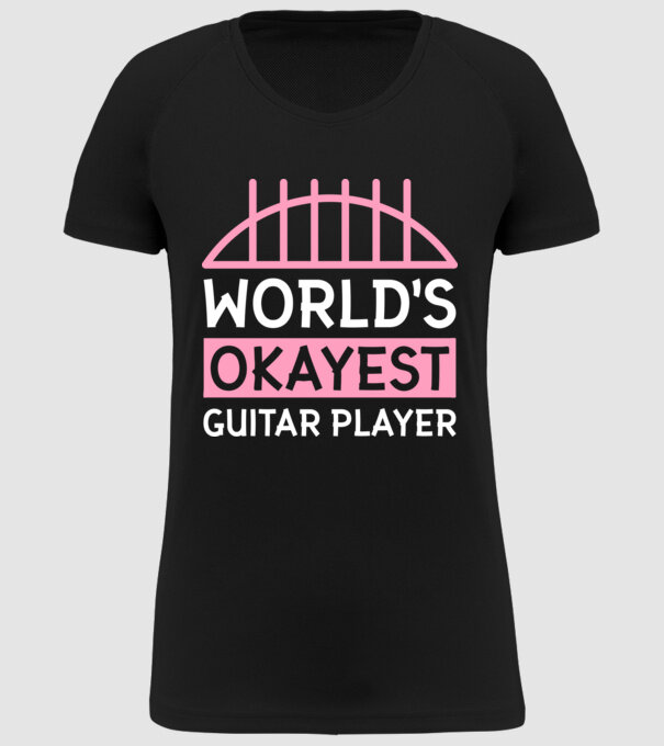 World's okayest guitar player model negru pe tricou