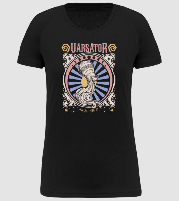 Zodiac Vintage VĂRSĂTOR model negru pe tricou