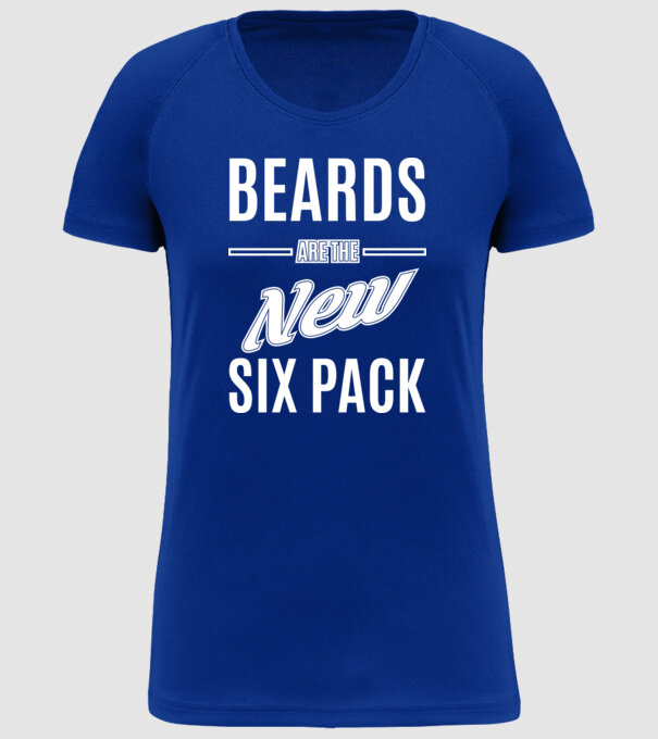 Beards are the new six pack model albastru regal pe tricou