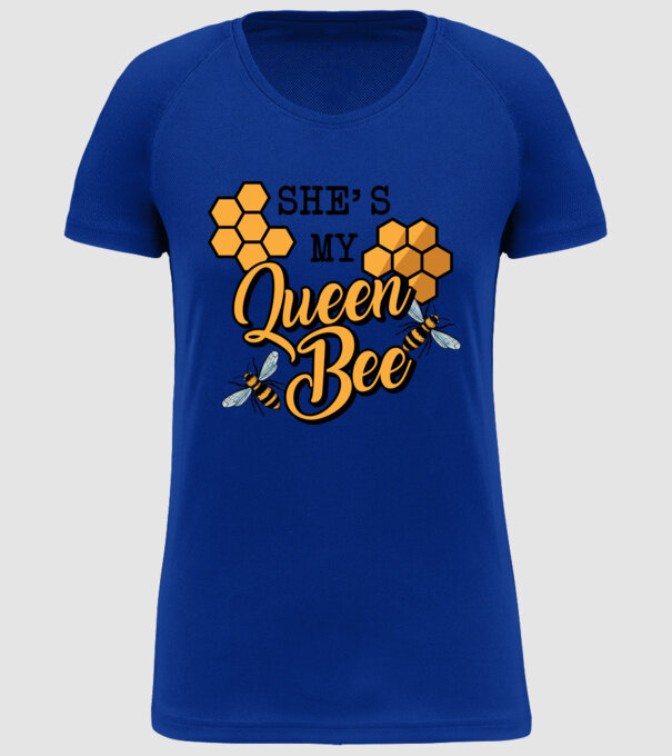 Queen Bee model albastru regal pe tricou
