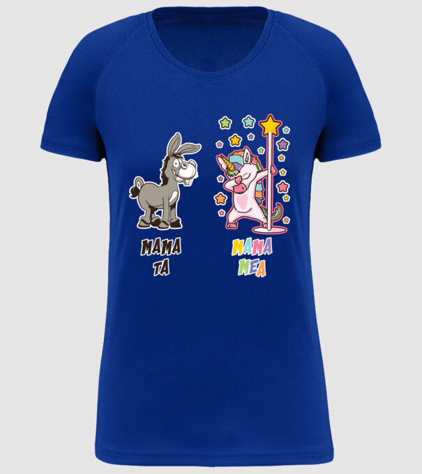 mama ta - mama mea model albastru regal pe tricou