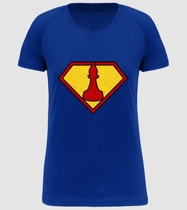 SuperChess alergător de șah model albastru regal pe tricou