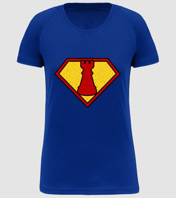 SuperChess turnul de sah model albastru regal pe tricou