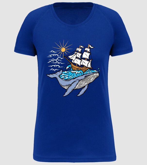 Vapoare model albastru regal pe tricou