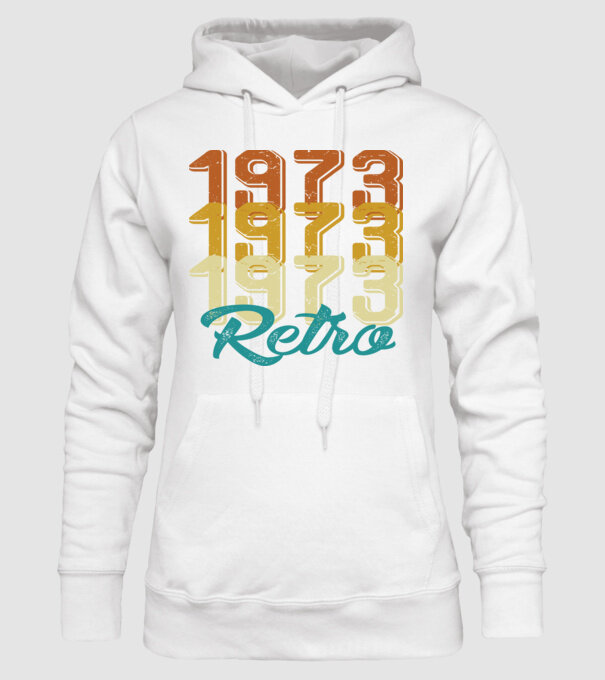 1973 retro model alb pe tricou