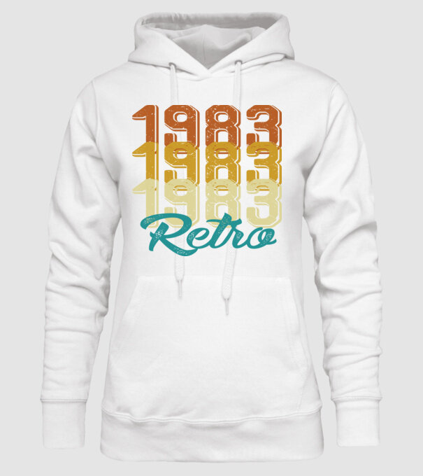 1983 retro model alb pe tricou