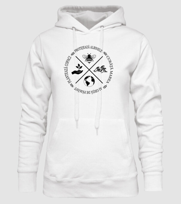 Ai grijă de Pământ model alb pe tricou