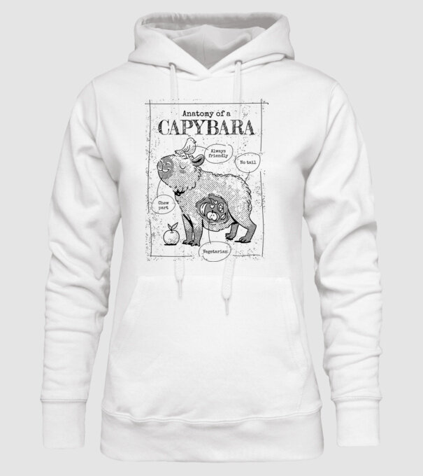 Anatomy of a Capybara model alb pe tricou