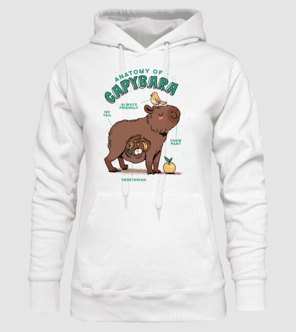Anatomy of Capybara model alb pe tricou