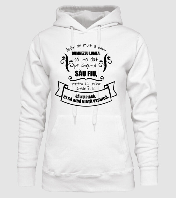 Atât de mult a iubit Dumnezeu lumea model alb pe tricou