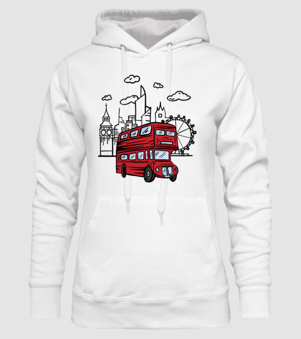 Autobuze model alb pe tricou