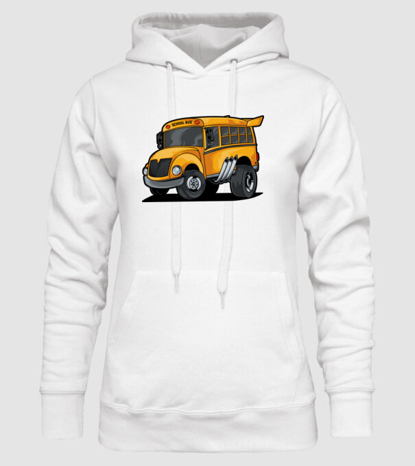 Autobuze model alb pe tricou