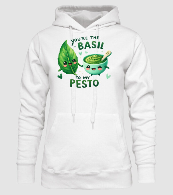 Basil to my Pesto model alb pe tricou