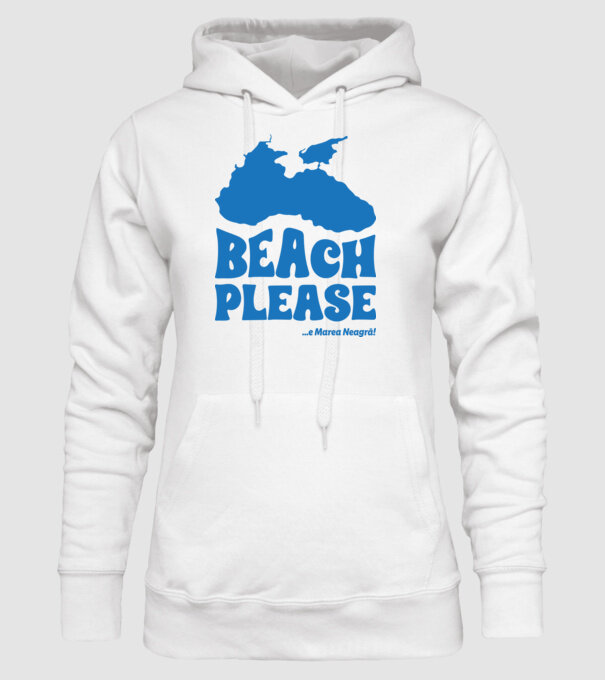 Beach please, e Marea Neagră! model alb pe tricou