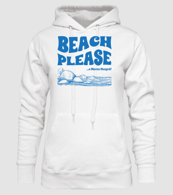 Beach please, e Marea Neagră! model alb pe tricou