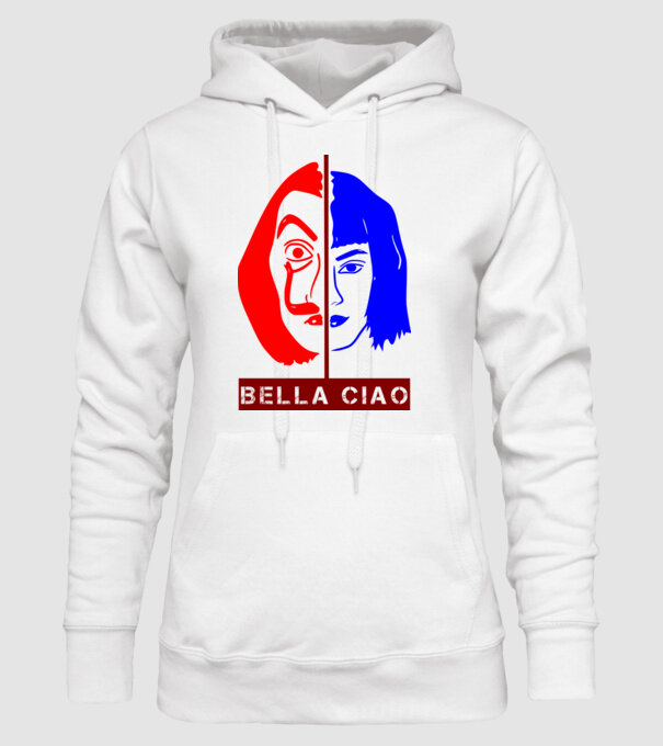 bella ciao tokyo model alb pe tricou