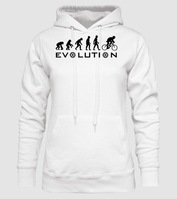 Bike evolution model alb pe tricou