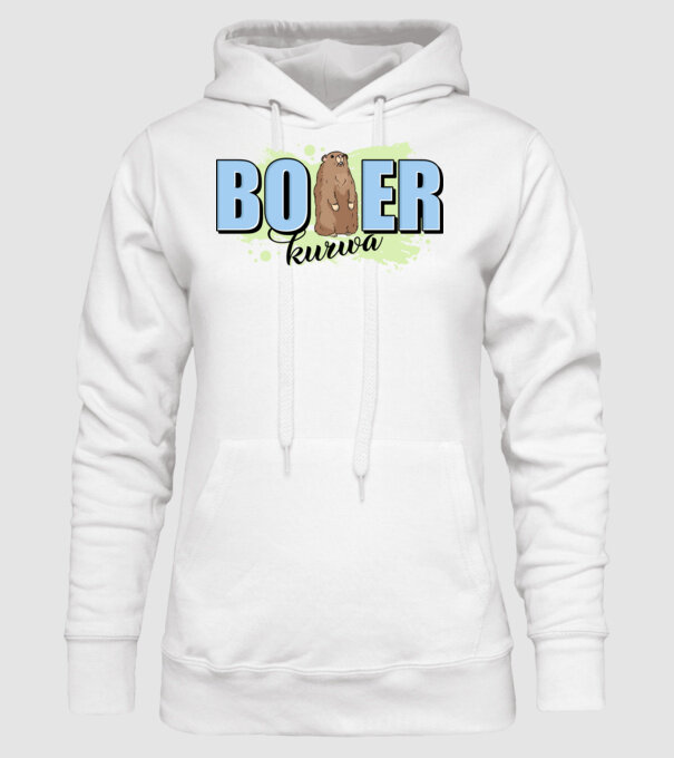 Bober Kurwa model alb pe tricou
