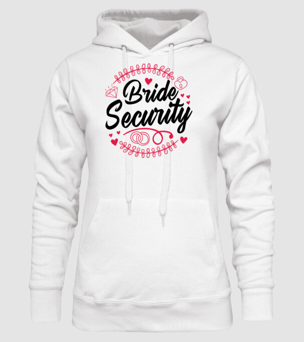 Bride Security model alb pe tricou