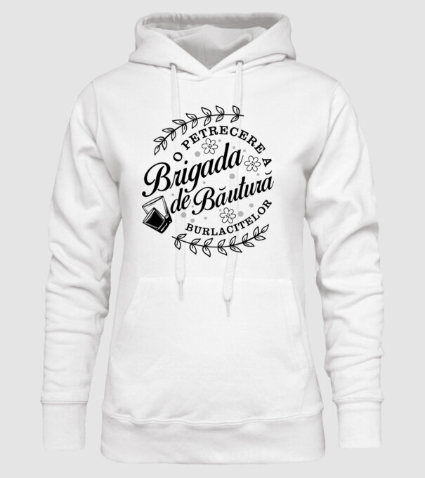 Brigada de băutură model alb pe tricou