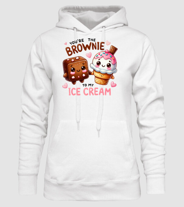 Brownie to my Ice Cream model alb pe tricou