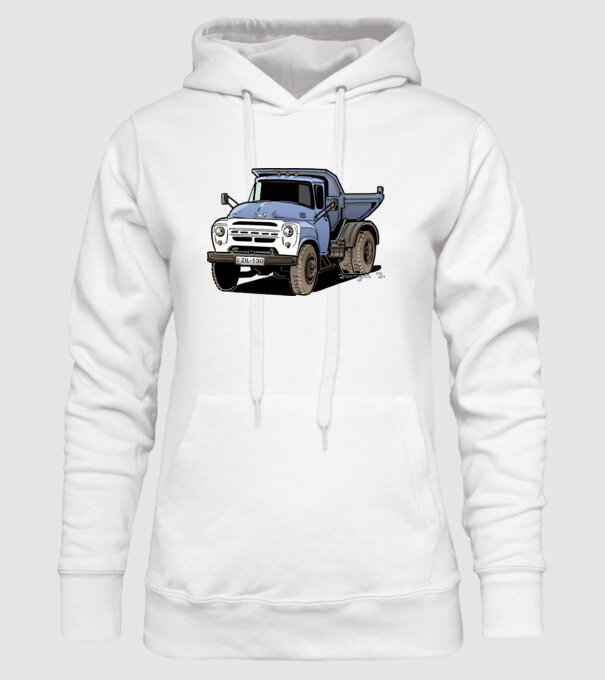 Camioane model alb pe tricou