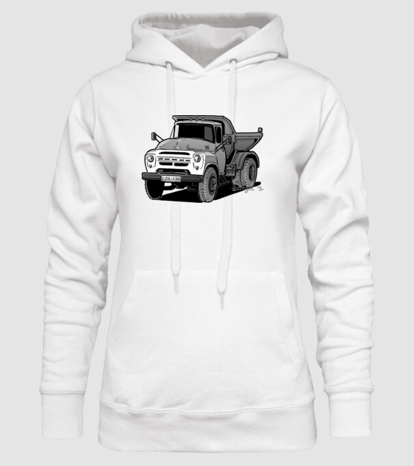 Camioane model alb pe tricou