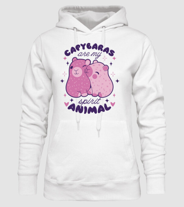 Capybaras are my spirit animal model alb pe tricou