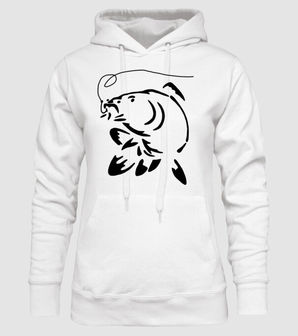 Carp model alb pe tricou