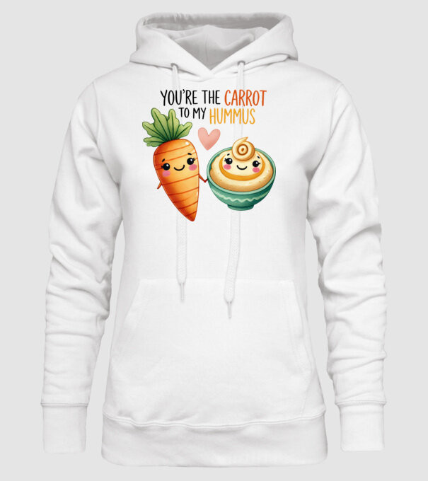 Carrot to my Hummus model alb pe tricou