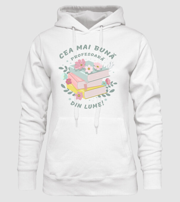 Cea mai bună profesoară din lume model alb pe tricou
