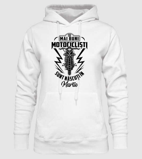 Cei mai buni motocicliști sunt născuți în Martie model alb pe tricou