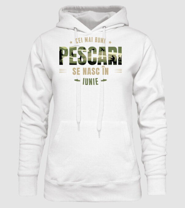 Cei mai buni pescari se nasc în iunie model alb pe tricou