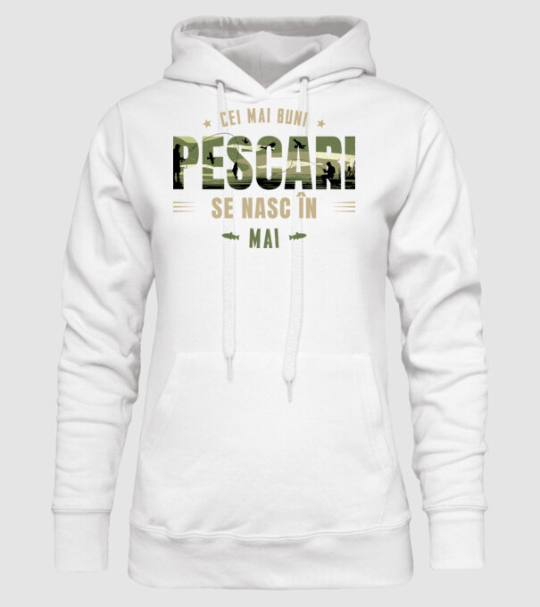 Cei mai buni pescari se nasc în mai model alb pe tricou