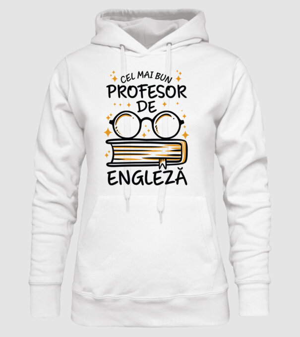 Cel mai profesor engleză model alb pe tricou